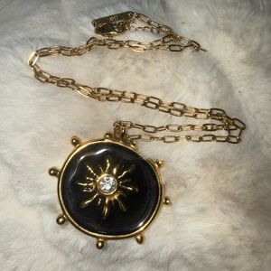 AMD Gold and Black Sunburst Necklace